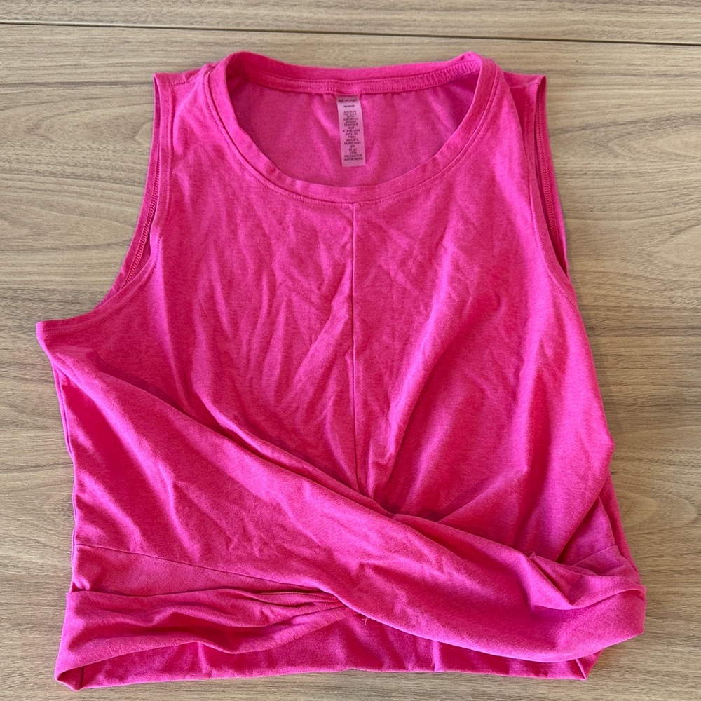Beyond Yoga Twist-Front Tank Top - Hot Pink